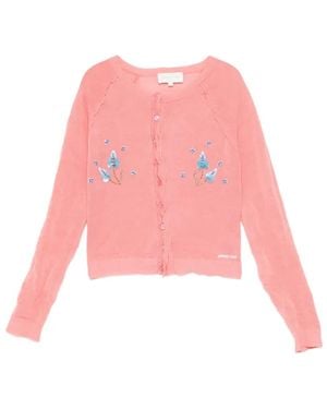 ShuShu/Tong Floral-Embellished Cardigan - Pink