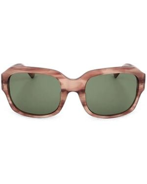 Linda Farrow X Dries Van Noten Marbled-Effect Square-Frame Sunglasses - Green