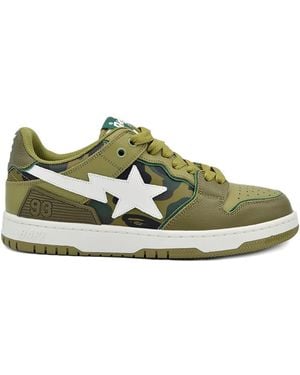 A Bathing Ape Sk8 Sta Drab/ Camo" Trainers - Green