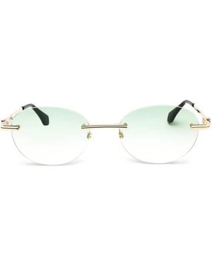 Palm Angels Rimless Oval-Frame Sunglasses - White