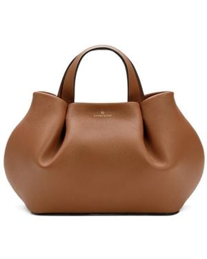 La Portegna Isabela Leather Tote Bag - Brown