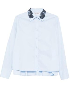 ERMANNO FIRENZE Camicia Con Ruches - Blu