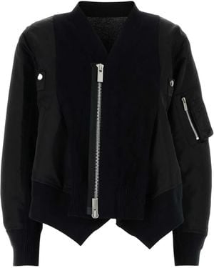 Sacai Cotton-Blend Bomber Jacket - Black