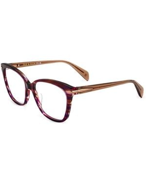 Rag & Bone Horn-Effect Cat-Eye Glasses - Purple