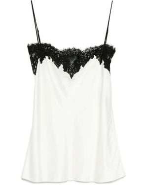 Stella McCartney Sleeveless Lace Satin Top - Black