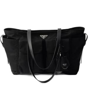 Prada Large Re-Nylon Tote Bag - Black