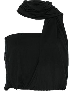 GIMAGUAS Scarf-Detail Top - Black