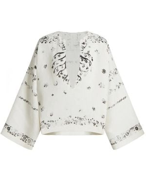 Alberta Ferretti Blouse À Fleurs - White