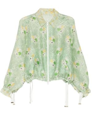 Fendi Shirtjack Met Bloemenkant - Groen