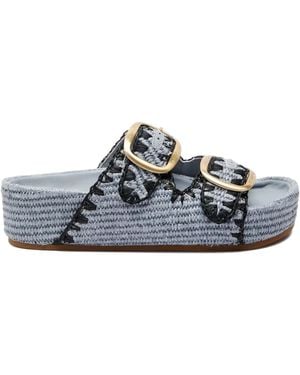 Loeffler Randall Theo Double-Buckle Sandals - Blue