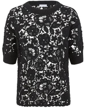P.A.R.O.S.H. Floral Lace T-shirtt - ブラック