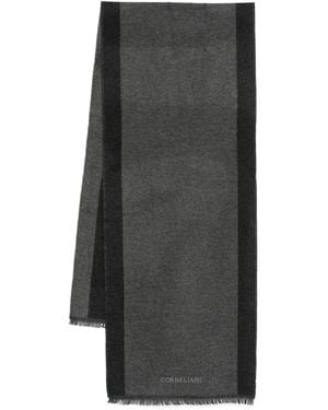 Corneliani Bufanda de lana con detalle de logo - Gris