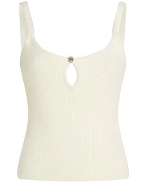 KARL LAGERFELD Fluffy Loungewear Tank Top - White