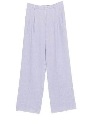 Tagliatore Pleated Wide-Leg Trousers - White