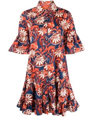 La DoubleJ Choux フローラル シャツドレス - レッド