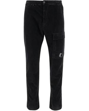 C.P. Company Corduroy Cargo Trousers - Black