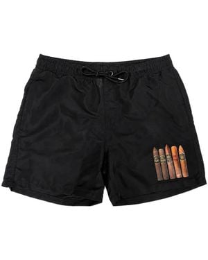 Melt Badeshorts Mit Kordelzug - Schwarz