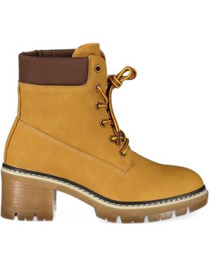 Lumberjack Lace-Up Block-Heel Ankle Boots - Natural
