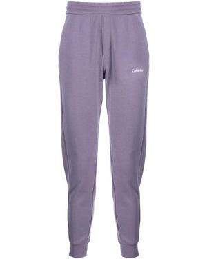 Calvin Klein Logo-Print Cotton-Blend Track Trousers - Purple