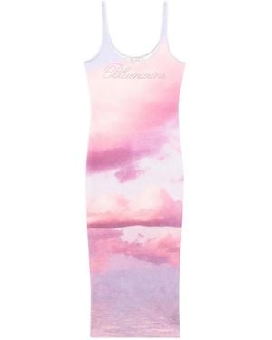 Blumarine Robe Mi-Longue À Imprimé Graphique - Pink