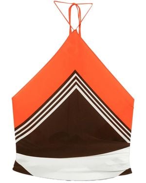 SIR. Destino Scarf Halterneck Top - Orange