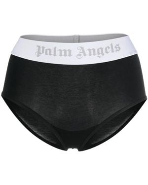 Palm Angels Slip Bikini Con Banda Logo - Nero