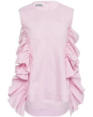 Jil Sander Ruffled Sleeveless Top - Pink