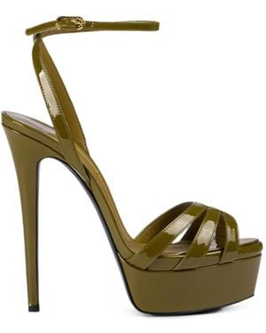 Le Silla Lola Patent-Leather Sandals - Metallic