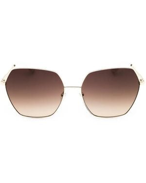 Guess Geometric-Frame Sunglasses - Metallic
