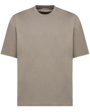 People Of Shibuya Crew-Neck Cotton T-Shirt - Grey
