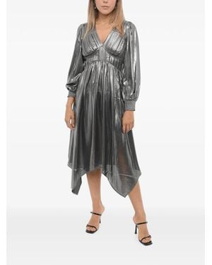 AllSaints Estelle Asymmetric Metallic Midi Dress
