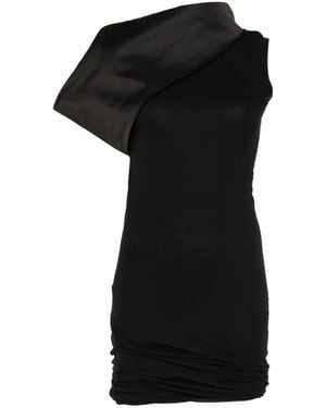 Rick Owens Drape-Neck Mini Dress - Black
