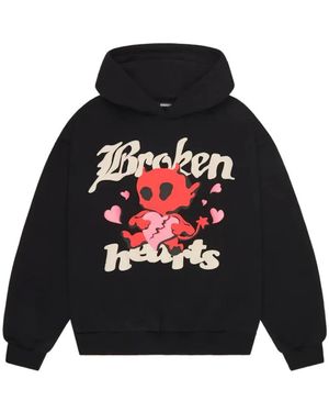 BROKEN PLANET Broken Hearts Graphic-Print Hoodie - Black