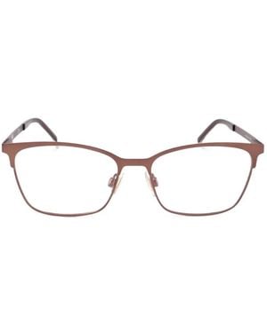 HUGO Logo-Engraved Geometric-Frame Glasses - Natural