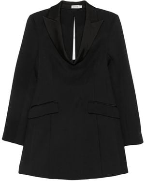 Jonathan Simkhai Marina Satin-Lapel Blazer Mini Dress - Black