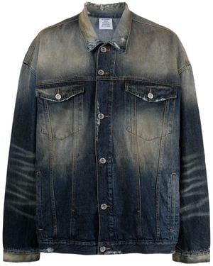 Vetements Distressed-Effect Stonewashed Denim Jacket - Black