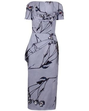 Antonio Marras Floral-Print Draped-Detail Dress - Blue