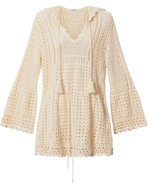 Isabel Marant Robe Courte Zelnie À Capuche - White
