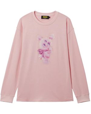 Mini Cream Graphic Long-Sleeve T-Shirt - Pink