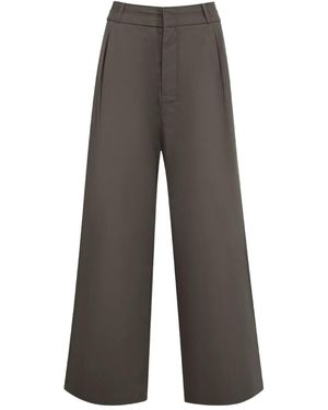 Deiji Studios Pleated Wide-Leg Pants - Gray