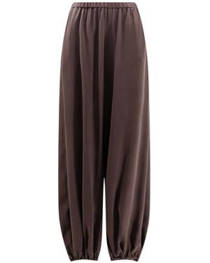 Alysi Baloon Silk Pants - Brown