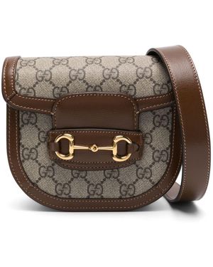 Gucci Riñonera Horsebit 1955 Redondeada - Marrón