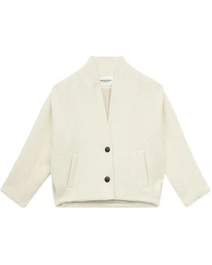 Isabel Marant Drogo Collarless Buttoned Jacket - White