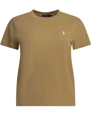 Polo Ralph Lauren Embroidered-Logo T-Shirt - Natural