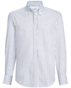 Brunello Cucinelli Button-Down Collar Shirt - White