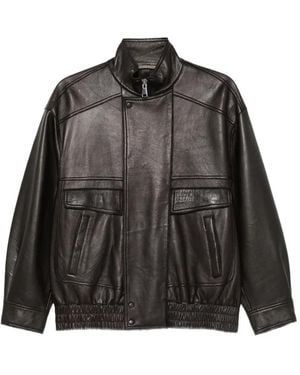 The Jack Leathers Leather Bomber Jacket - Black