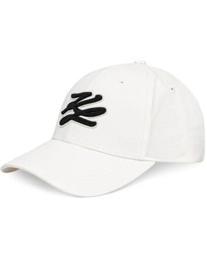 KARL LAGERFELD Logo-Patch Baseball Cap - White