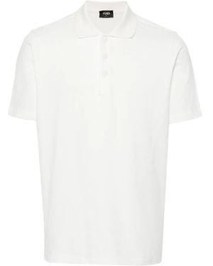 Fendi Polo Con Motivo Ff - Bianco