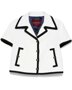 Gucci Blazer Aus Baumwoll-Tweed, Grösse - Weiß