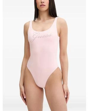 Guess Logo-Embellished Swimsuit - Pink